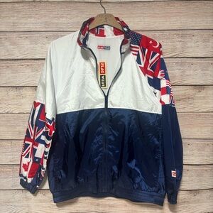 Men's XL Vintage Navy and White Windbreaker NWT